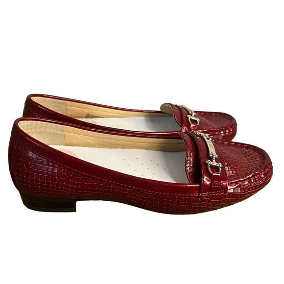 Alex Marie Red Patent Loafers Womens 6M Alligator Flats Round Toe Shoes - Picture 4 of 9